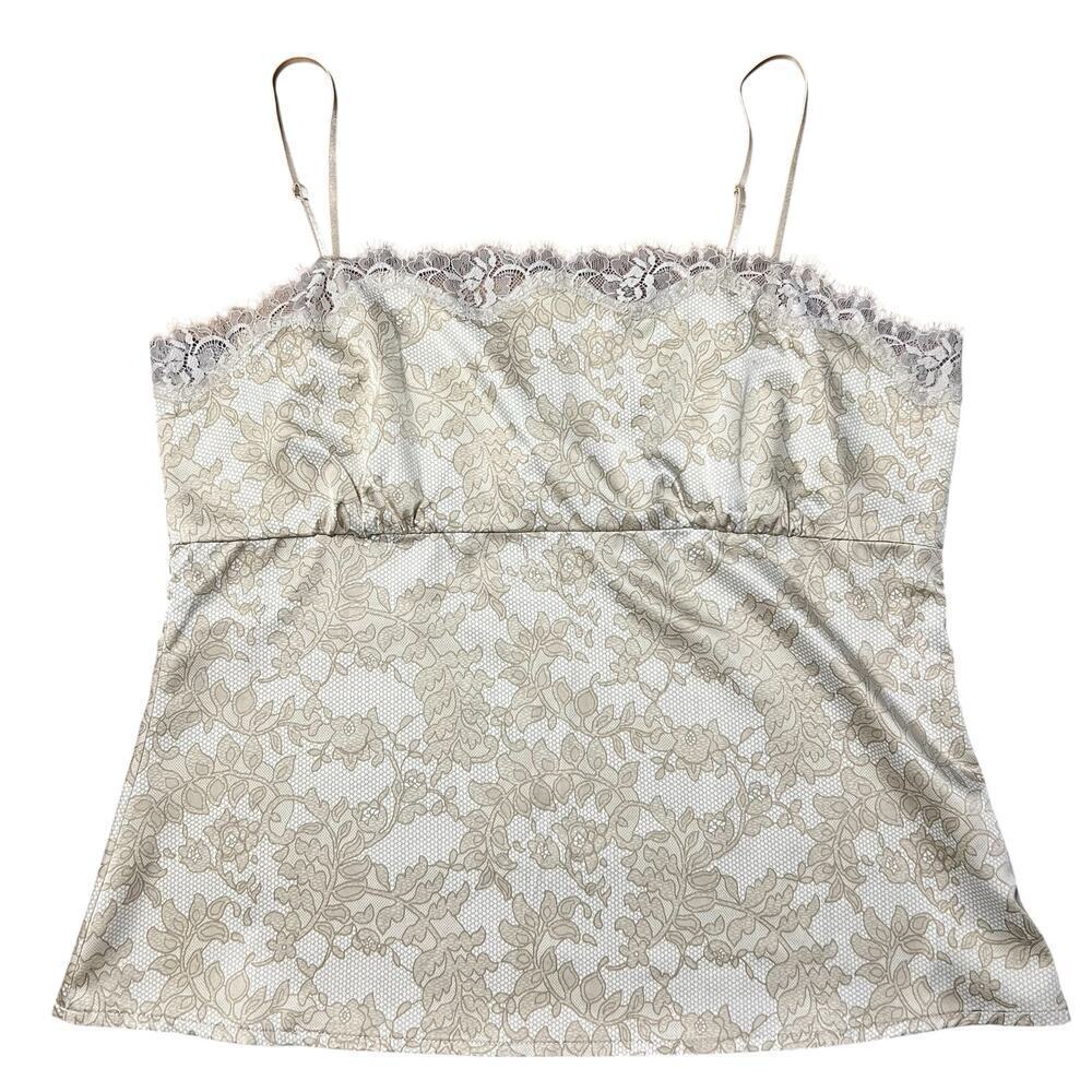New York & Company Cream Floral Cami Lace Size Large NWT